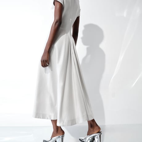DK29-CS04-D04／Gentle Milano Rib Flare Dress／2COLORS