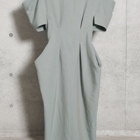 DK25-11-D03／Linen/Pe Mixed Weave Cloth Dress／2COLORS