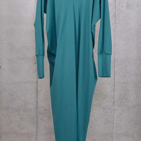 DK30-CS01-O01／MANTECO Recycled Cotton Milano Rib V-neck Draped Dress／3COLORS