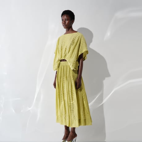 DK29-04-S01／Shadow Wave Jacquard Flared Skirt／2COLORS