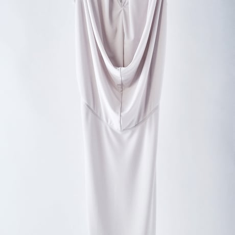 DK29-CS02-O01／Triacetate Cool Ponte Draped Dress／2COLORS