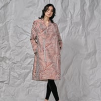 DK28-05-C01／Geometric Jacquard Zipper Design Coat／2COLORS