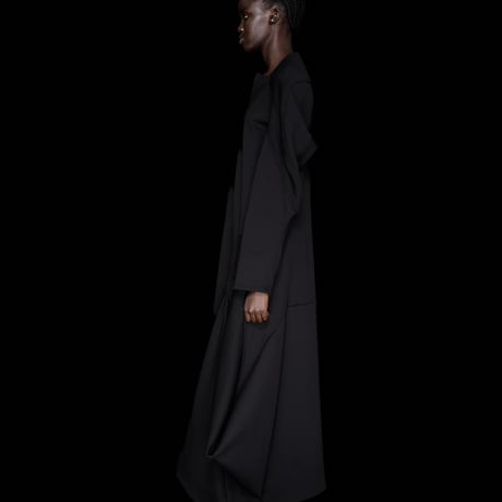 DK30-CS03-D06／Technorama Double-Knit V-neck long dress／2COLORS