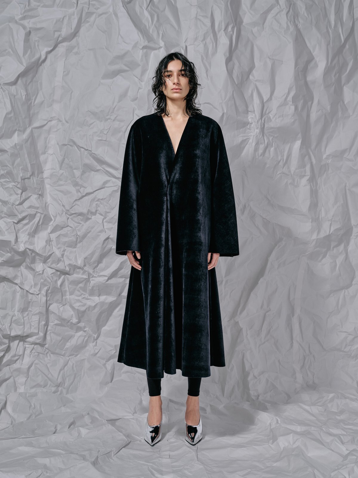 (与田様、専用)キャピタル　ボーンジャケット　ベロア DK28-CS04-C05／Velour Bonding Collarless Flared