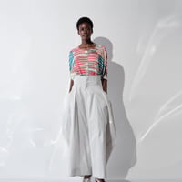 DK29-CS01-T01／”Hybrid Motion” Print ／60C/Mo Smooth Draped Top／2COLORS