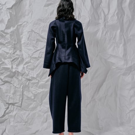 DK28-CS03-J06／Double-Faced Shaggy Wool Highneck Jacket／2COLORS