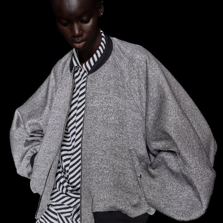 DK30-07-J02／Grain Bright Jacquard Bomber Jacket／2COLORS