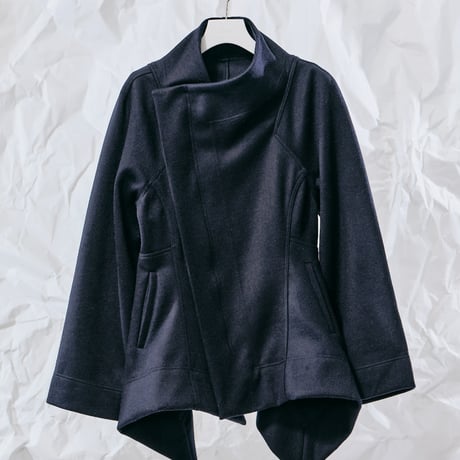 DK28-CS03-J06／Double-Faced Shaggy Wool Highneck Jacket／2COLORS