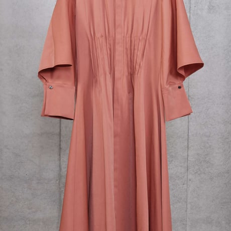 DK30-04-O04／BISEM Stretch Grosgrain Pintuck Dress／2COLORS