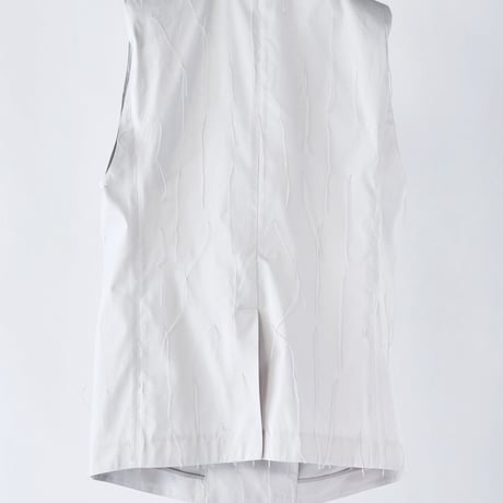 DK29-08-V02／Whisper Flow Cut Jacquard Sleeveless Jacket／2COLORS