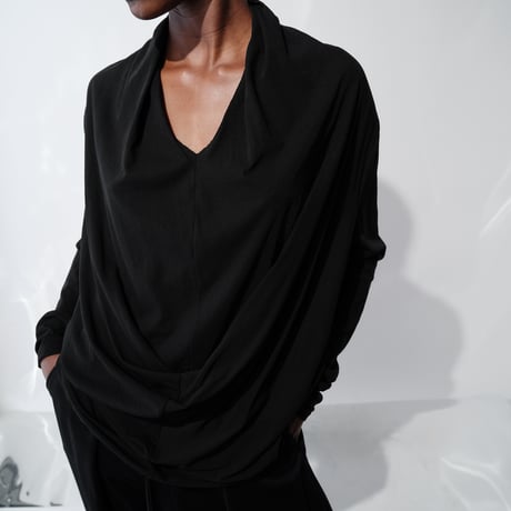 DV-070／“BASICS” 50/- ULTIMA Super Strong Twist Jersey Drape Long Sleeve Top／2COLORS