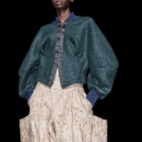 LE-H01／Limited Edition Faliero Sarti DANUSHKA Astrakhan Volume Sleeve Cardigan／4COLORS