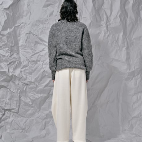 DK28-CS03-P05／Double-Faced Shaggy Wool Tucked Pants／2COLORS