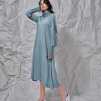 DK28-CS01-O04／2/72 Washable Wool Jersey Highneck Dress／3COLORS