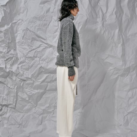 DK28-CS03-P05／Double-Faced Shaggy Wool Tucked Pants／2COLORS