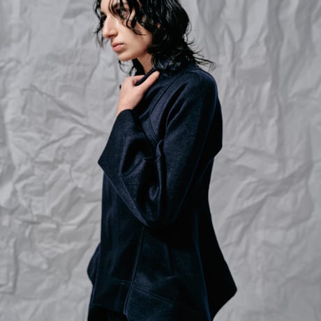 DK28-CS03-J06／Double-Faced Shaggy Wool Highneck Jacket／2COLORS