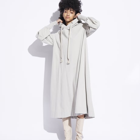 DV-038／“B A S I C S” 40/20 Cotton Fleece Hooded Dress／2COLORS