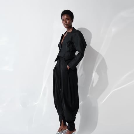 DK29-CS04-P01／Gentle Milano Rib Curved Silhouette Pants／2COLORS