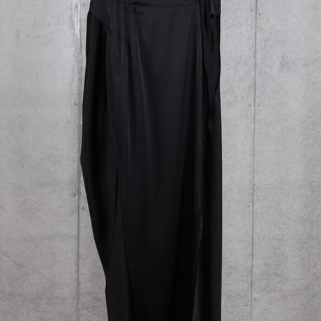 DK30-05A/B-S01／BONOTTO Liquid Wool Satin / Acetate Double Satin Twisted Long Skirt／3COLORS
