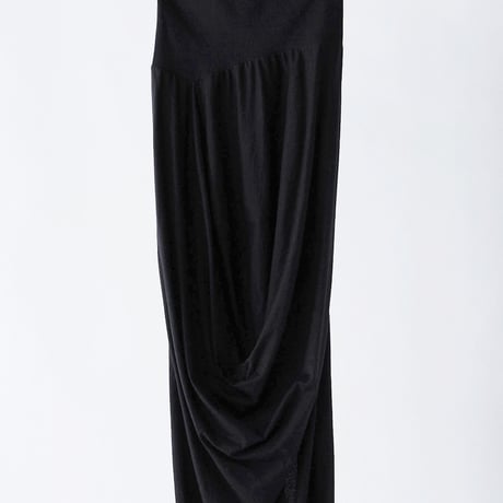DV-065／“BASICS” 30/1 UV Mercerized Jersey Asymmetric Drape Skirt／2COLORS