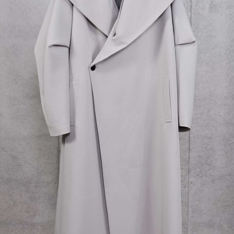 DK30-08-C02／Fine Wool Calze Twill Big-collar Long Coat／2COLORS