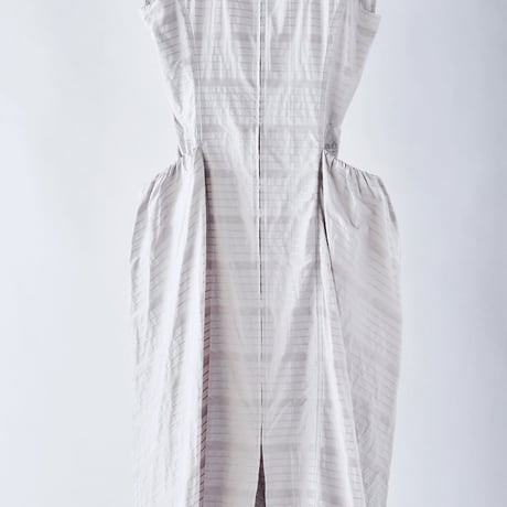 DK29-03-D01／Ny Shadow Border Gathered Dress／2COLORS