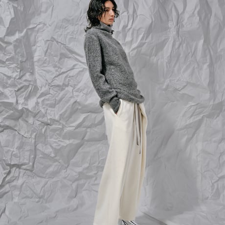 DK28-CS03-P05／Double-Faced Shaggy Wool Tucked Pants／2COLORS