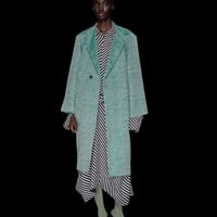 DK30-07-C07／Grain Bright Jacquard Raglan Sleeve Coat／2COLORS
