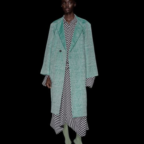 DK30-07-C07／Grain Bright Jacquard Raglan Sleeve Coat／2COLORS