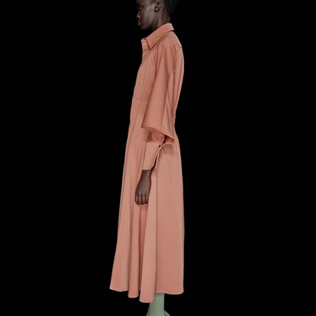 DK30-04-O04／BISEM Stretch Grosgrain Pintuck Dress／2COLORS