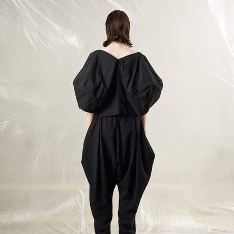 DV-067／60/1 Cotton Lawn Washer Balloon Silhouette Blouse／2COLORS