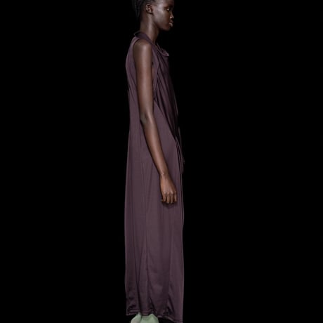 DK30-CS02-D08／100d PLA Smooth Front-draped Dress／2COLORS