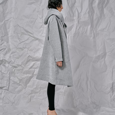 DK28-CS04-C02／Velour Bonding Hooded Coat／2COLORS