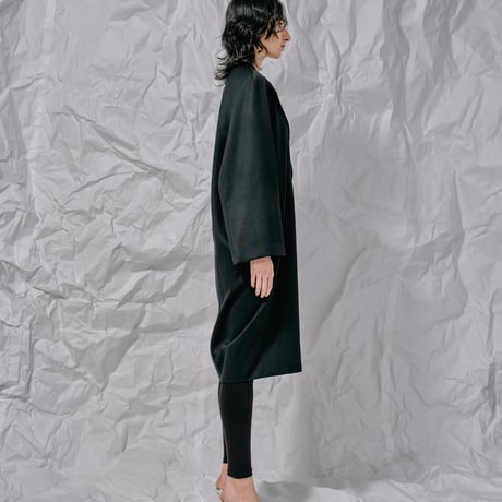 DK28-08-C06／Wool Twill Double Cloth Minimal Design Coat／2COLORS