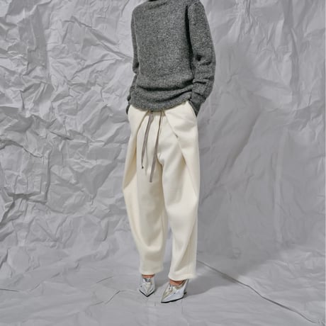DK28-CS03-P05／Double-Faced Shaggy Wool Tucked Pants／2COLORS