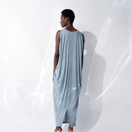 DV-060／“BASICS” 100% Linen Jersey Tank Long Dress／4COLORS