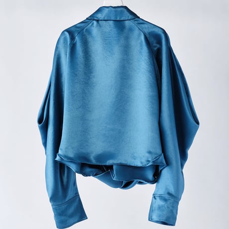 DK29-07-B03／Naia Shiny Tricotine Twisted Blouse／3COLORS