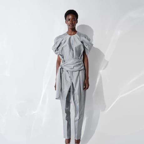DK29-06-P04／Linen Nylon Rigid Cloth Drawstring Pants／2COLORS
