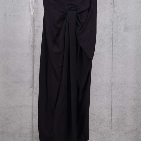 DK30-02-S01／Viscose/Cotton Amundsen Twill Washer Finish Twisted Long Skirt／2COLORS