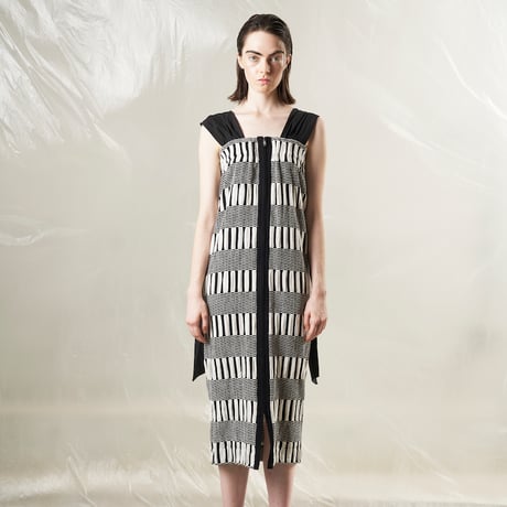 DK27-CS05-O06／High-Twist Double Jacquard Dress／2COLORS
