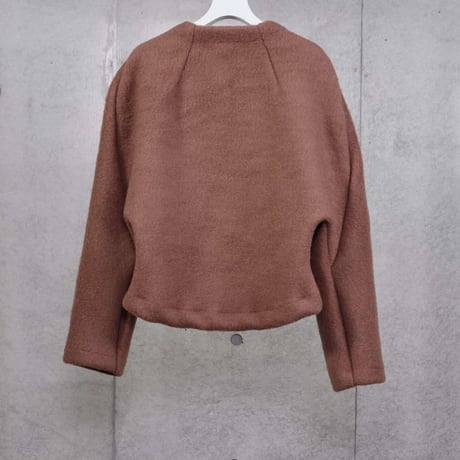 DK30-CS04-H02／Wool Slub Shaggy Knit Short Jacket／2COLORS