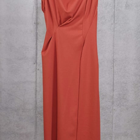 DK30-CS01-D03／MANTECO Recycled Cotton Milano Rib Asymmetrical Dress／3COLORS
