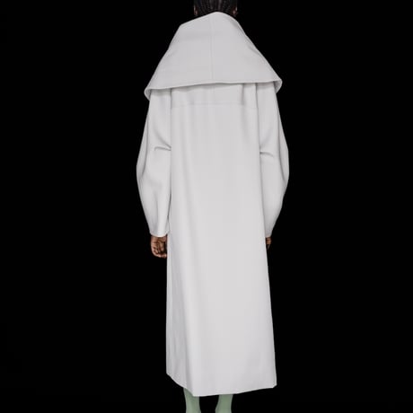DK30-08-C02／Fine Wool Calze Twill Big-collar Long Coat／2COLORS