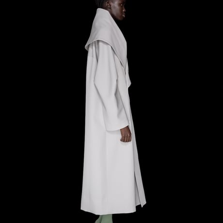 DK30-08-C02／Fine Wool Calze Twill Big-collar Long Coat／2COLORS