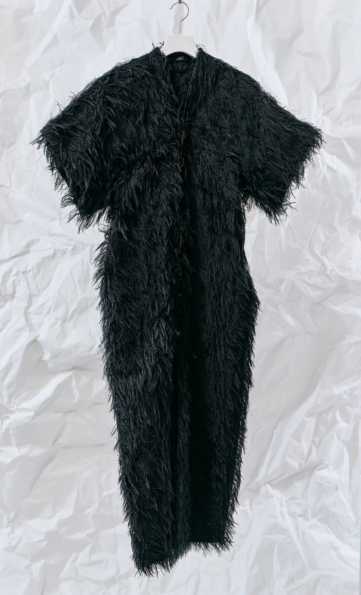 DK28-07-V02／Long Shaggy Jacquard I-line Dress／2