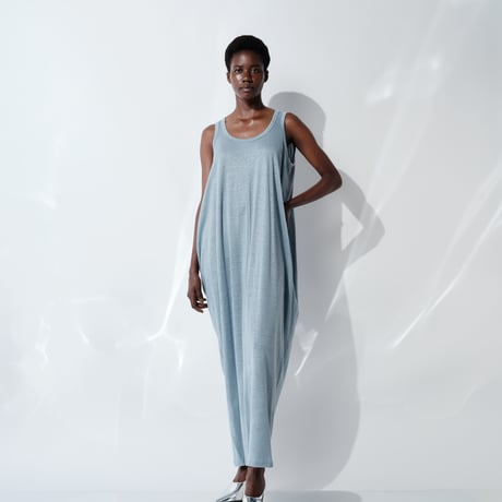 DV-060／“BASICS” 100% Linen Jersey Tank Long Dress／4COLORS