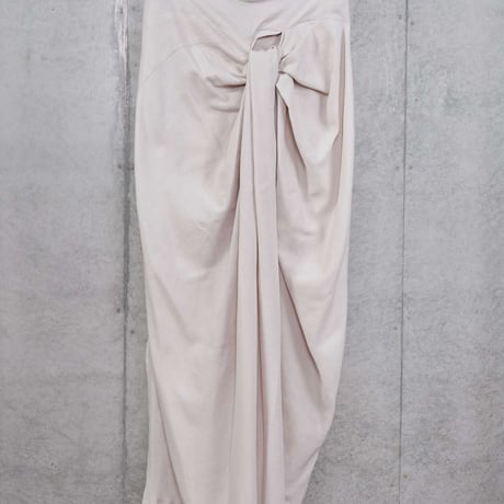 DK30-02-S01／Viscose/Cotton Amundsen Twill Washer Finish Twisted Long Skirt／2COLORS