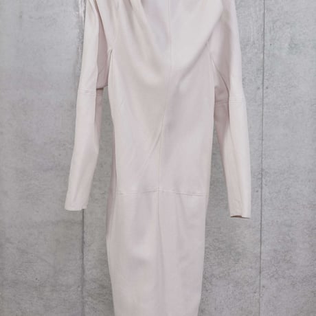 DK30-02-D01／Viscose/Cotton Amundsen Twill Washer Finish Twisted Draped Dress／2COLORS