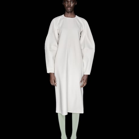 LE-O02／Limited Edition Super 120’s Wool Melton Minimal Line Dress／2COLORS
