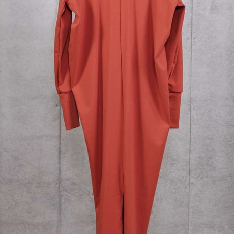 DK30-CS01-O01／MANTECO Recycled Cotton Milano Rib V-neck Draped Dress／3COLORS